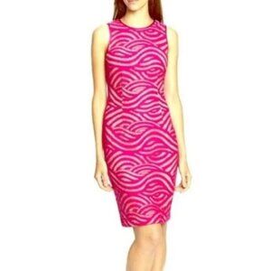 Maggy London Pink lace swirl dress women's size 8 (12)